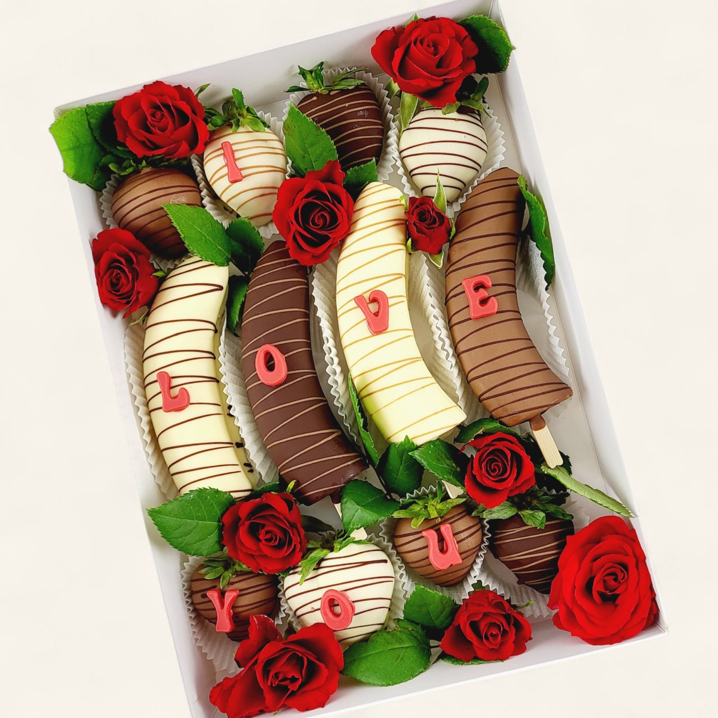 "I Love You" Erdbeer & Banane Pralinen