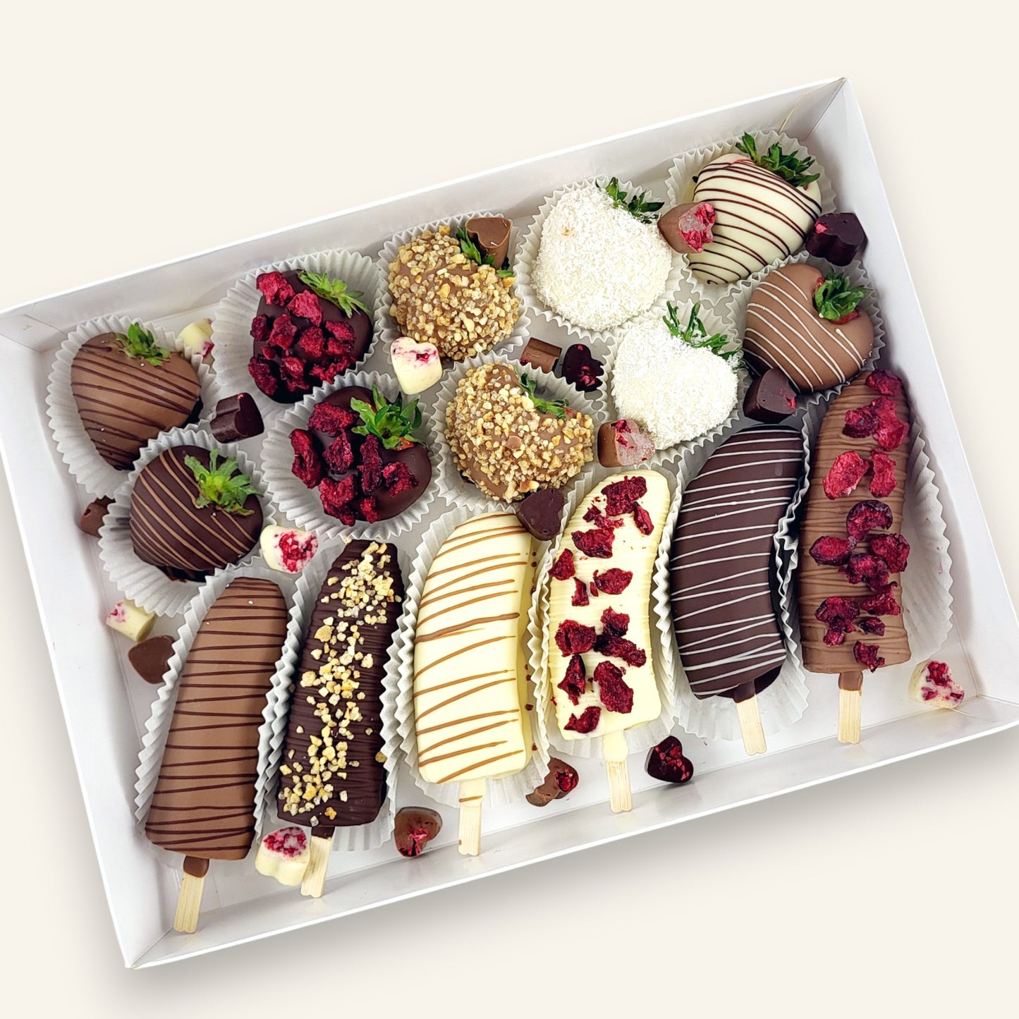 MIT LIEBE Schoko Erdbeeren & Bananen Box