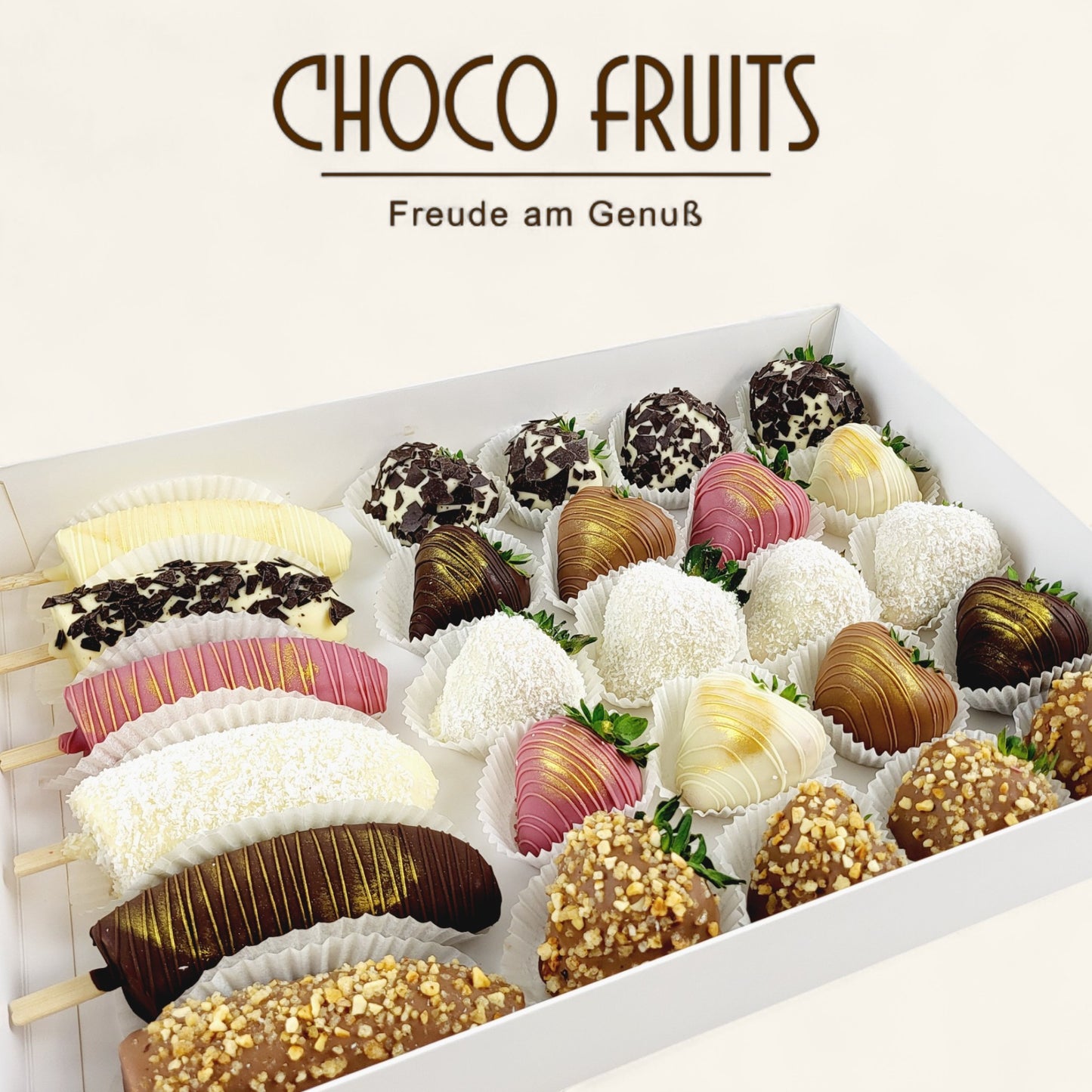 Deluxe Erdbeer & Banane Pralinen Magnum