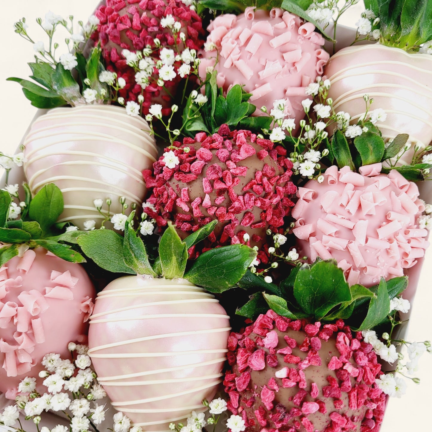„Be Gorgeous“ 9er Erdbeer Pralinen Box