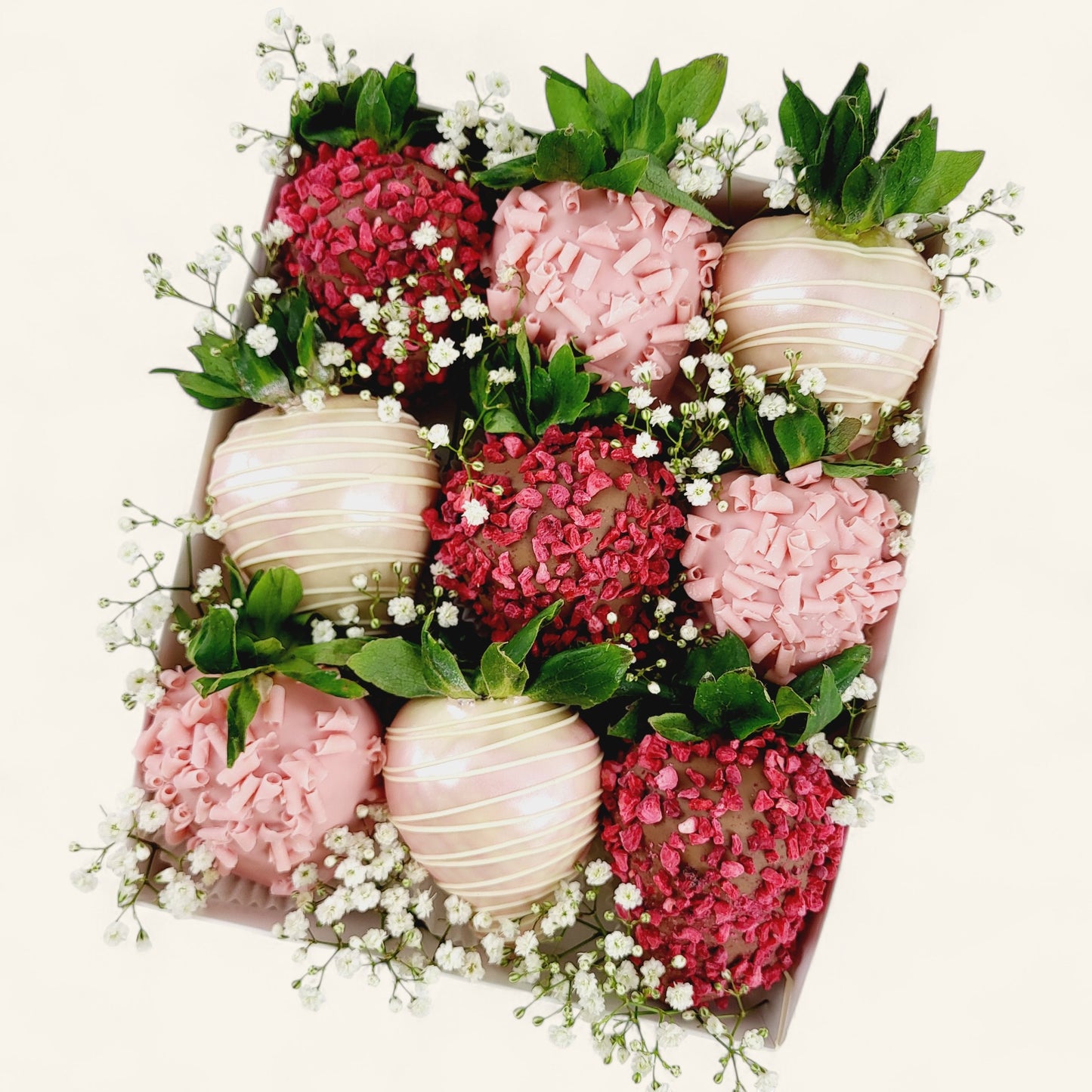 „Be Gorgeous“ 9er Erdbeer Pralinen Box