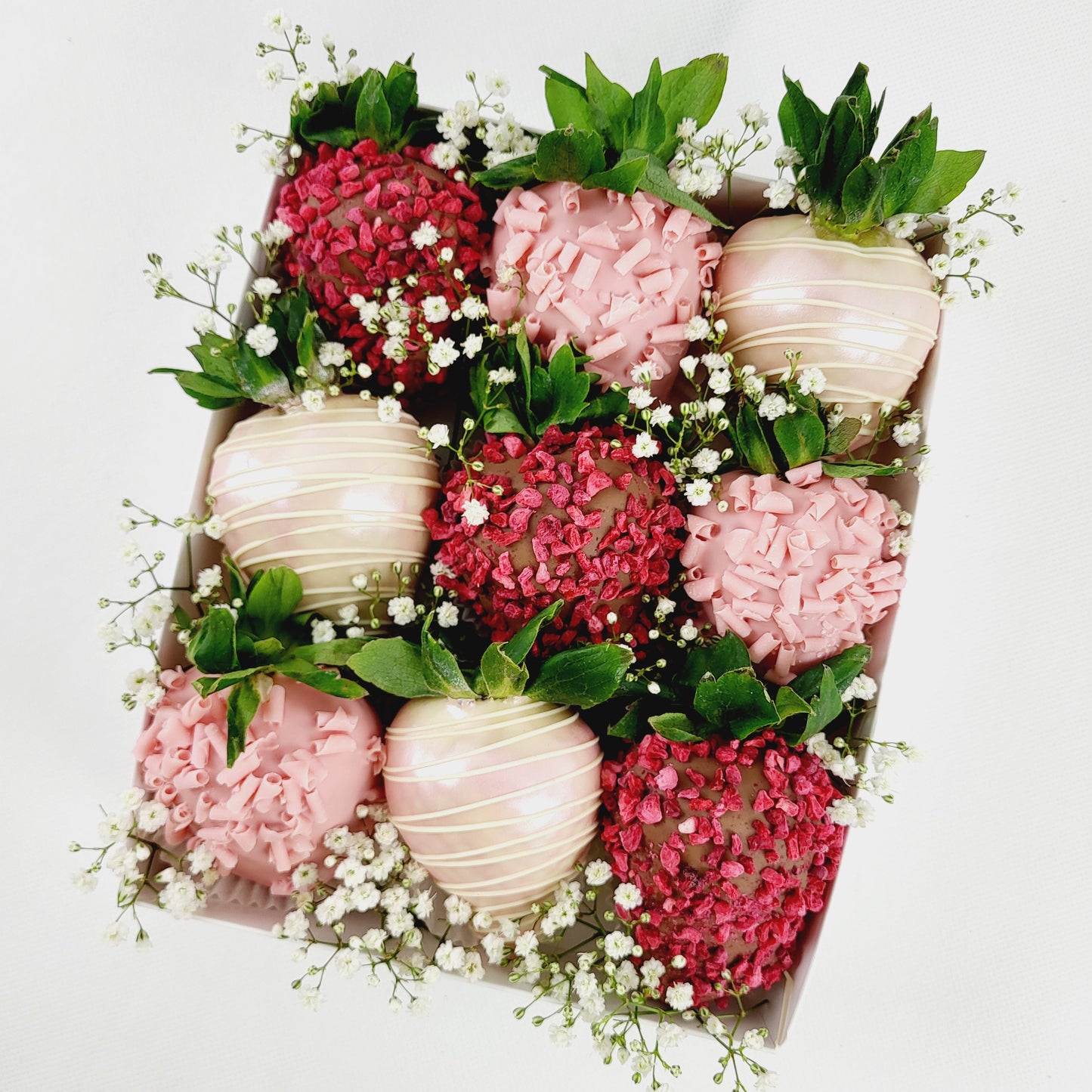 "Be Gorgeous" 9er Erdbeer Pralinen Box