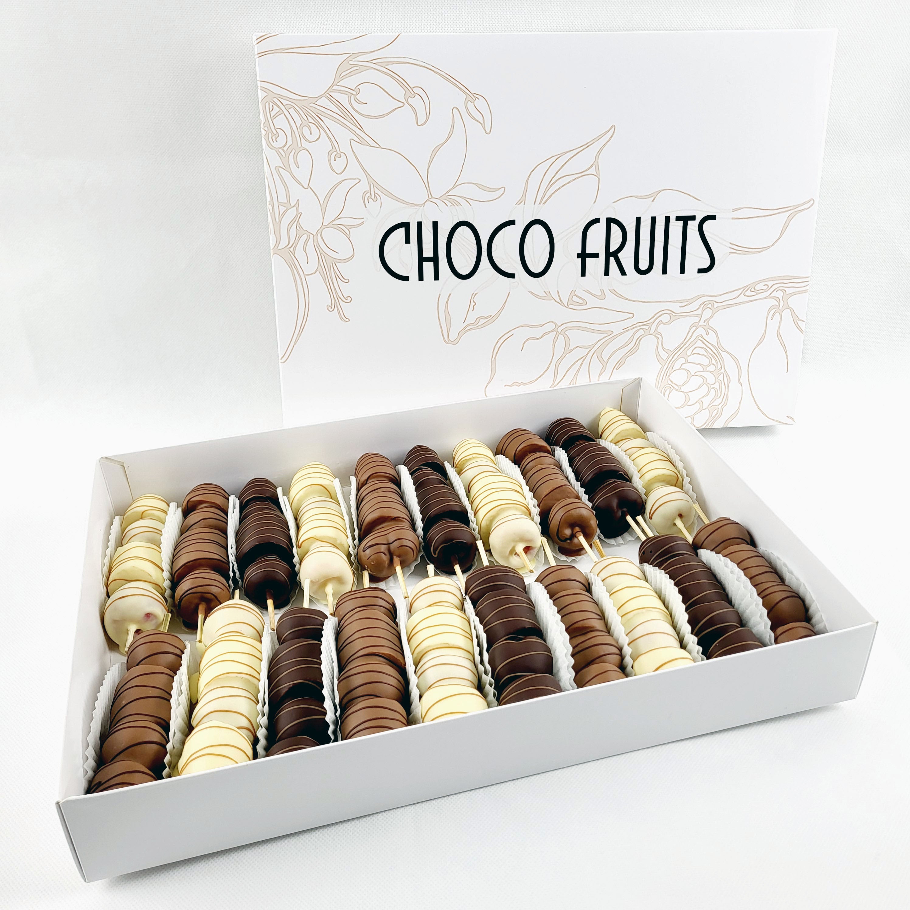 Erdbeer-Banane Party-Spieße Magnum – Chocofruits Erdbeer-Banane Party-Spieße Magnum – Chocofruits