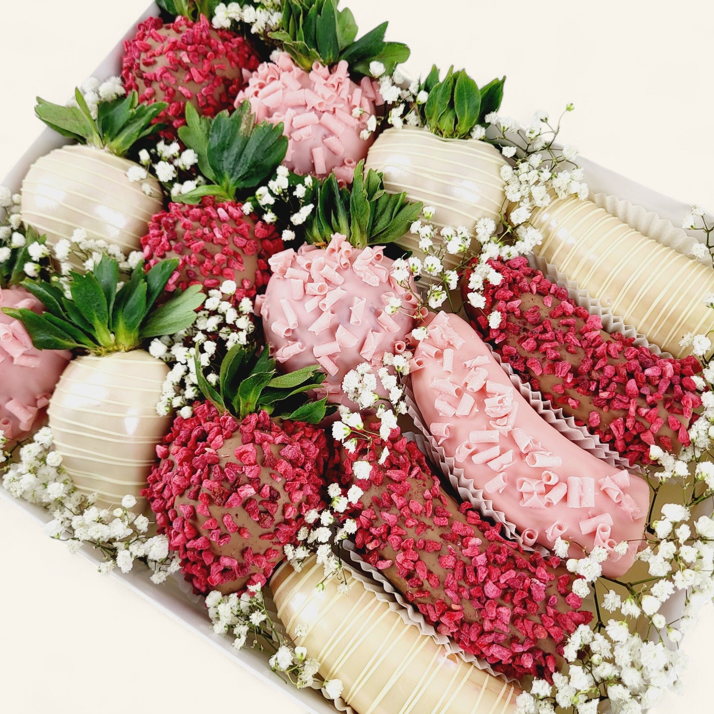 „Be Gorgeous“ Erdbeer & Banane Pralinen Box