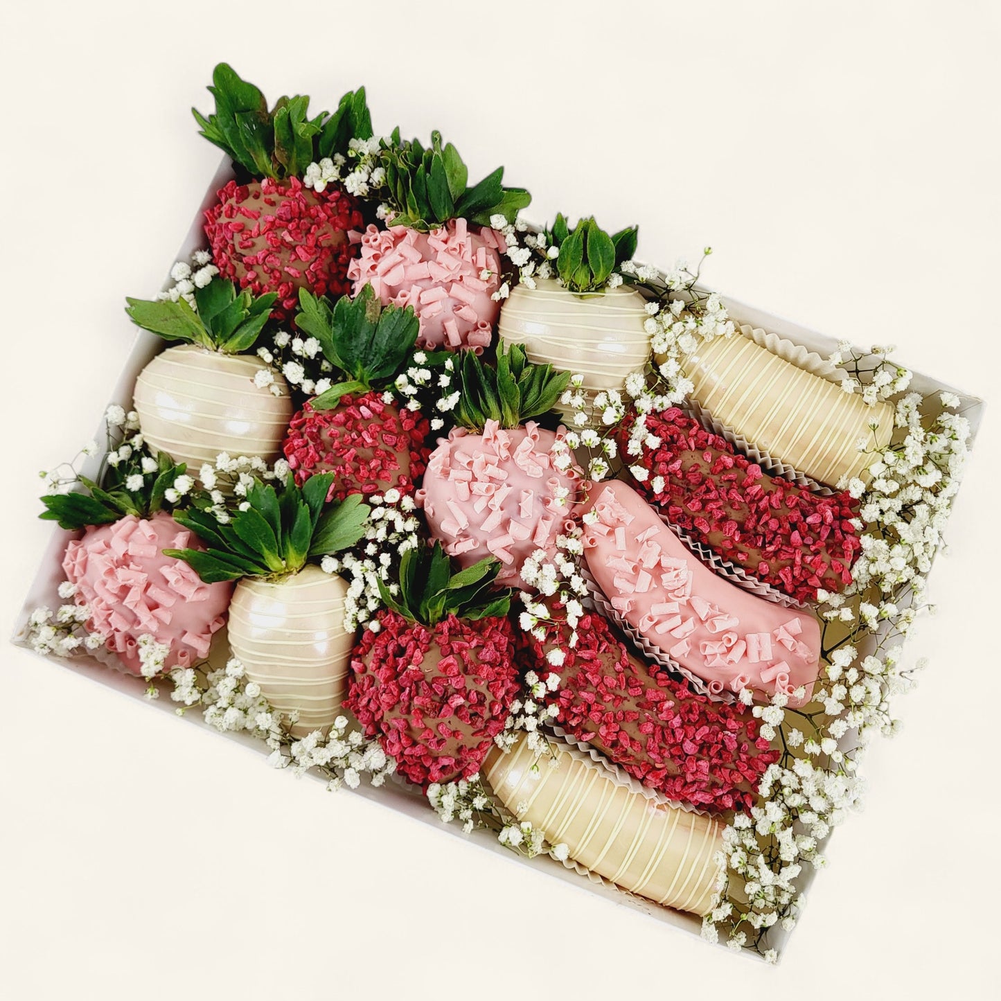„Be Gorgeous“ Erdbeer & Banane Pralinen Box