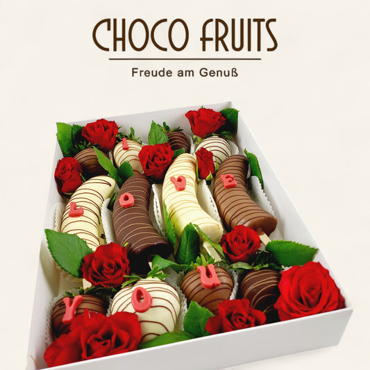 "I Love You" Erdbeer & Banane Pralinen