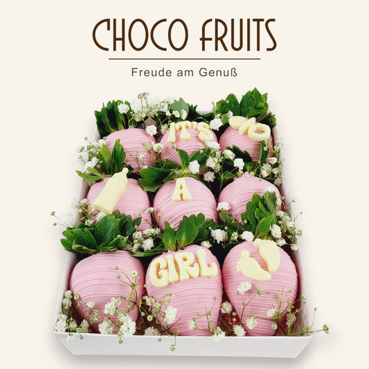 „It’s a Girl“ Erdbeer Pralinen Box