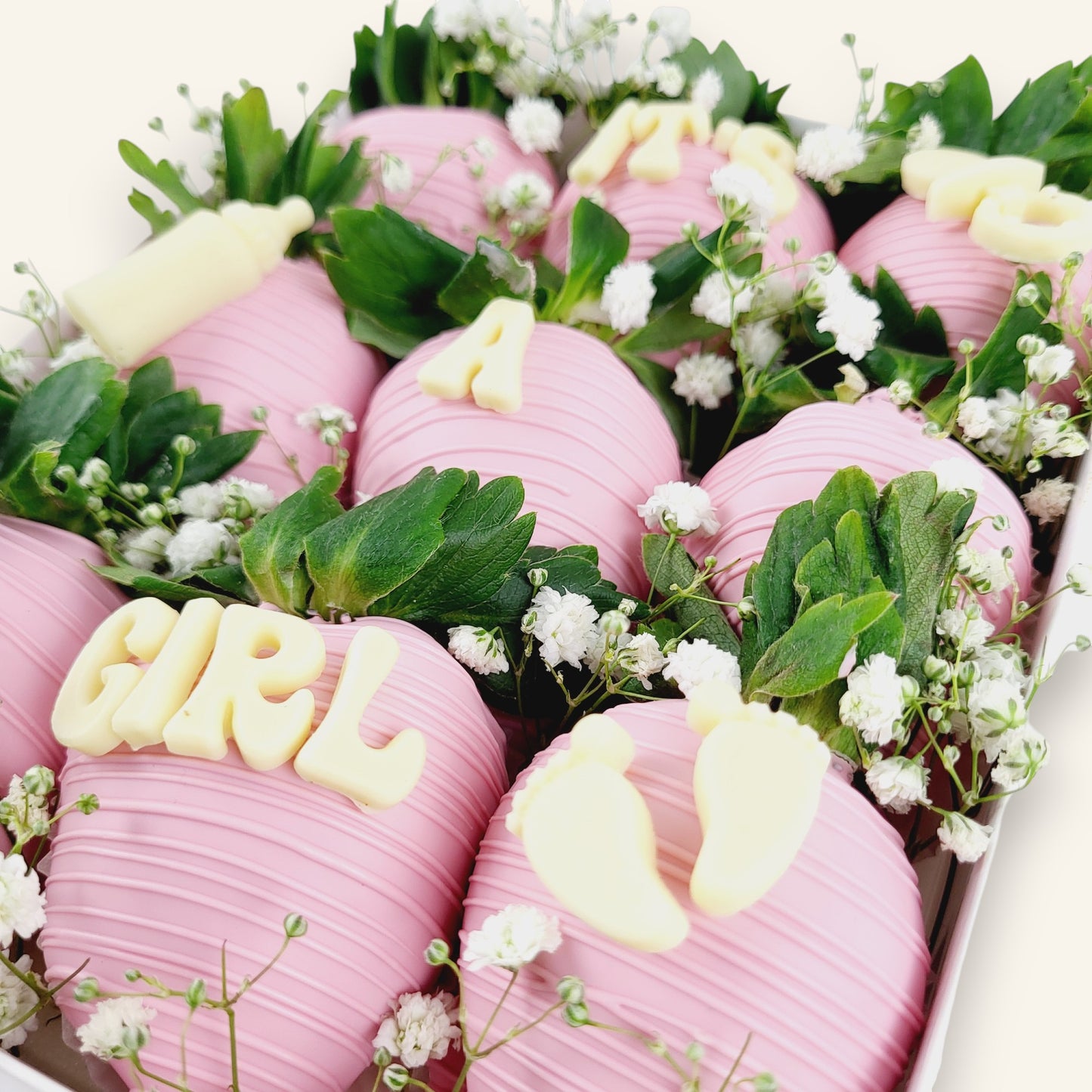 „It’s a Girl“ Erdbeer Pralinen Box