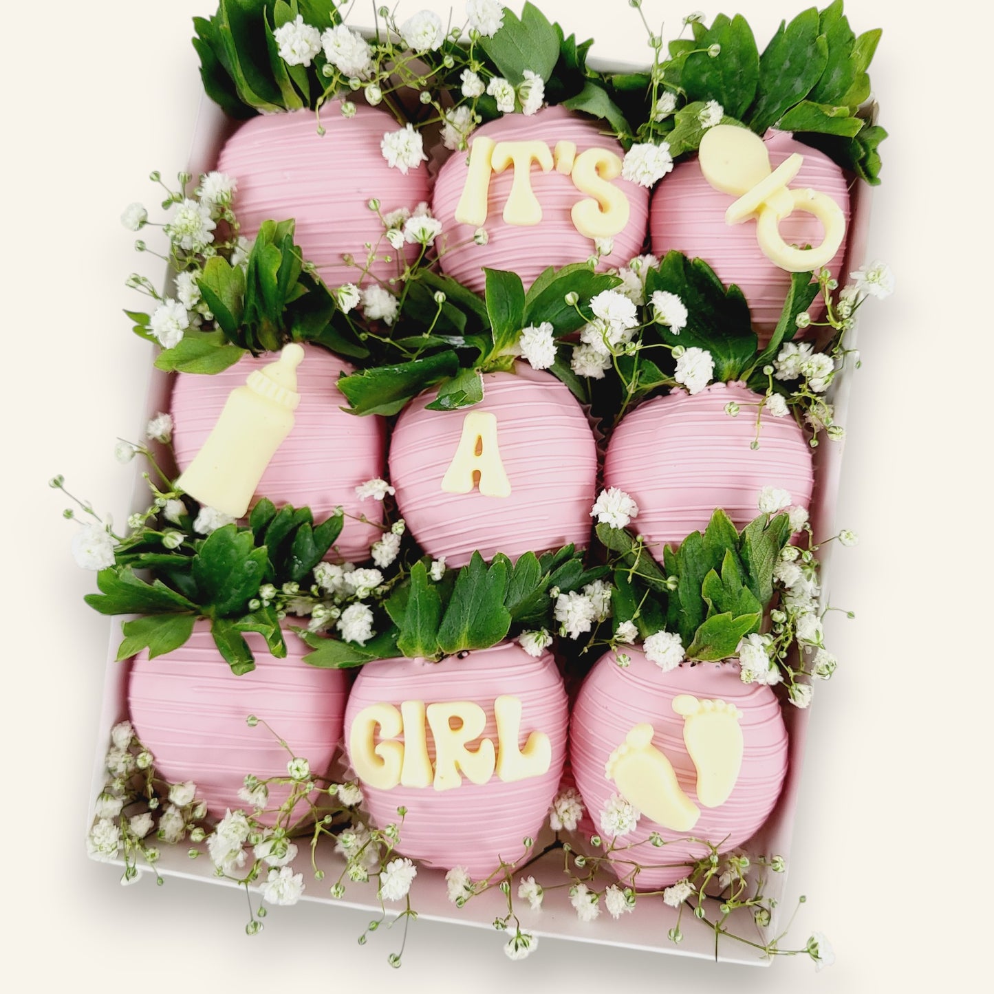 „It’s a Girl“ Erdbeer Pralinen Box